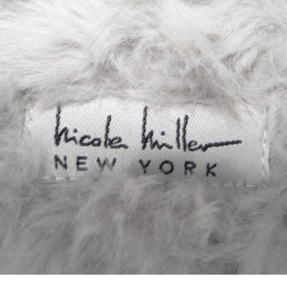 Nicole Miller New York Womens Faux Fur Criss Cross Slippers Grey Size M 6.5-7.5 - Picture 8 of 8